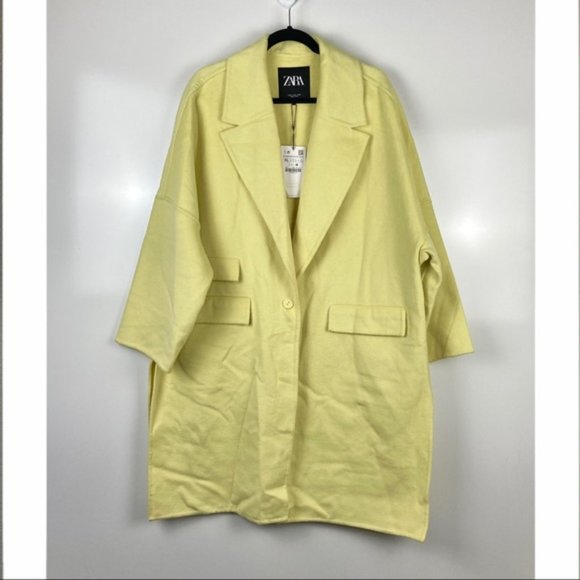 NWT Zara Wool Blend Oversized Lapel Collar Coat - Picture 4 of 12